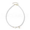 Brass Micro Pave Grade AAA Cubic Zirconia Letter Pendant Necklaces NJEW-JN04771-21-4