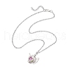 Handmade Flower Printed Porcelain Ceramic Bead Kettle Pendant Necklaces NJEW-JN05257-5
