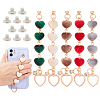   5Pcs 5 Colors Alloy Plush Heart Link Chain for DIY Keychains MOBA-PH0001-07-1