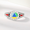Colorful Roman Numeral 925 Sterling Silver with Cubic Zirconia Adjustable Finger Rings KH4989-2-2