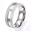 201 Stainless Steel Grooved Finger Ring for Men Women STAS-WH0039-04E-P-2