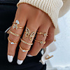 10Pcs Alloy with Crystal Rhinestone Finger Rings WG3531F-07-1