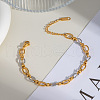 Stainless Steel Oval Link Chain Bracelets for Women QE8040-3-2