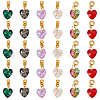 30Pcs 6 Color Glass Pendant PALLOY-GO00009-1