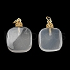 Natural White Agate Pendants G-R489-05G-3