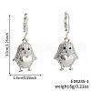 Fashionable Brass Clear Cubic Zirconia Bird with Heart Hoop Earrings PQ1512-1-3