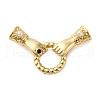 Brass Micro Pave Cubic Zirconia Fold Over Clasps KK-P277-42G-4