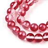 Baking Painted Transparent Glass Beads Strands DGLA-N011-8mm-06-3