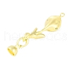 Brass Pave Clear Cubic Zirconia Fold Over Clasps KK-F875-11G-3