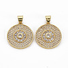 Brass Micro Pave Clear Cubic Zirconia Pendants ZIRC-Q200-044-NF-1