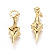 Brass Micro Pave Clear Cubic Zirconia Pendants ZIRC-O035-20G-2