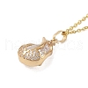 Brass Micro Pave Cubic Zirconia Pendant Necklaces NJEW-E106-11KCG-02-1