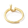 Rack Plating Brass Cubic Zirconia Arabic Letters Adjustable Rings for Women RJEW-S407-10G-02-3