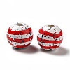 Independence Day Theme Printed Natural Wooden Beads WOOD-L020-B03-2