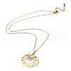 201 Stainless Steel Sun with Moon Phase Pendant Necklace with Cable Chains NJEW-Q317-04G-1
