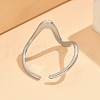 Wave 304 Stainless Steel Cuff Rings FS-WG0CC98-01-3