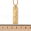 304 Stainless Steel Clear Cubic Zirconia Rectangle Constellation Pendant Necklaces for Women Men NJEW-S435-01G-C-5