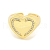 Brass Micro Pave Clear Cubic Zirconia Open Cuff Ring for Women RJEW-M173-02C-G-2