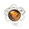 Natural Tiger Eye Adjustable Rings RJEW-P043-01P-18-2