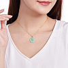Flower Natural Jade Pendant 925 Sterling Silver Chain Necklaces for Women FS-WGE521C-01-4