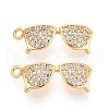 Brass Micro Pave Cubic Zirconia Pendants KK-N263-87G-1
