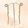 Brass Clear Cubic Zirconia Snake Hoop Earrings EJEW-C147-07G-1