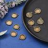 Flat Round Alloy Pendant Cabochon Settings PALLOY-N0088-38AB-NF-5