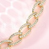 Brass Micro Pave Clear Cubic Zirconia Curb Chain Bracelets for Women BJEW-A034-04A-G-3