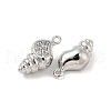 Brass Micro Pave Clear Cubic Zirconia Charms KK-A207-02P-2