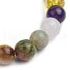 Natural & Synthetic Mixed Gemstone Round Beaded Stretch Bracelets for Womenm Men BJEW-JB11556-4