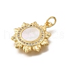 Brass Micro Pave Cubic Zirconia Shell Pendants KK-D328-12G-2