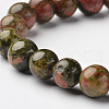 Natural Unakite Round Bead Stretch Bracelets BJEW-L594-A02-2