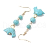Synthetic Turquoise Dangle Earrings EJEW-JE05849-04-4