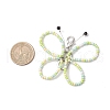 Glass Seed Beads Butterfly Pendant Decorations HJEW-JM03352-01-3