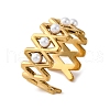 Stainless Steel Adjustable Cuff Rings for Women RJEW-B126-02G-4