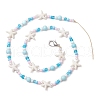 Starfish & Fish & Tortoise Synthetic Turquoise & Porcelain & Glass Seed Beaded Pendant Decorations HJEW-JM03182-3