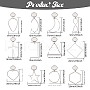 12 Pairs 12 Style Blank Clear Glass Dome Dangle Stud Earrings EJEW-AB00012-2