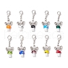 10Pcs Mushroom Angel Glass & Lampwork Pendant Decorations HJEW-MZ00234-1