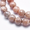 Electroplate Natural Sunstone Beads Strands G-K256-17-10mm-3