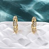 Brass Micro Pave Clear Cubic Zirconia Hoop Earrings EJEW-R025-17G-1