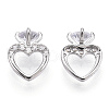 Rhodium Plated 925 Sterling Silver Micro Pave Cubic Zirconia Charms STER-T004-55P-1