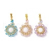 3Pcs 3 Colors Natural Mashan Jade(Dyed & Heated) Pendants PALLOY-MZ00253-1