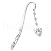 Shell Pearls Angel Pendant Bookmark AJEW-JK00347-4