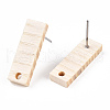 Ash Wood Stud Earring Findings EJEW-N017-011U-3