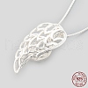 925 Sterling Silver Cage Pendant Necklaces NJEW-S415-06-7