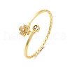Brass Micro Pave Clear Cubic Zirconia Cuff Bangles for Women BJEW-U025-07G-4