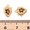 Brass Micro Pave Clear Cubic Zirconia Charms KK-T073-28G-3