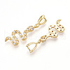 Brass Micro Pave Cubic Zirconia Pendants KK-T070-62G-2
