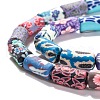 Handmade Flower Printed Polymer Clay Beads Strands CLAY-M003-03-1