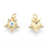 Brass Micro Pave Clear Cubic Zirconia Charms KK-N227-107D-1